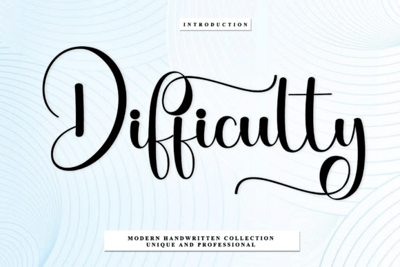 Difficulty: A Script Font for Stronger Branding and Eye-Catching Design